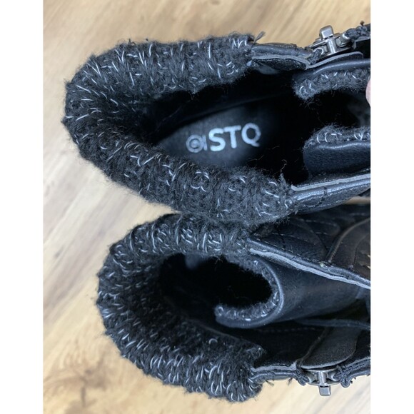 STQ Gear Womens  Zipper Lace Up Combat Boots Size 9 Black - Picture 15 of 16